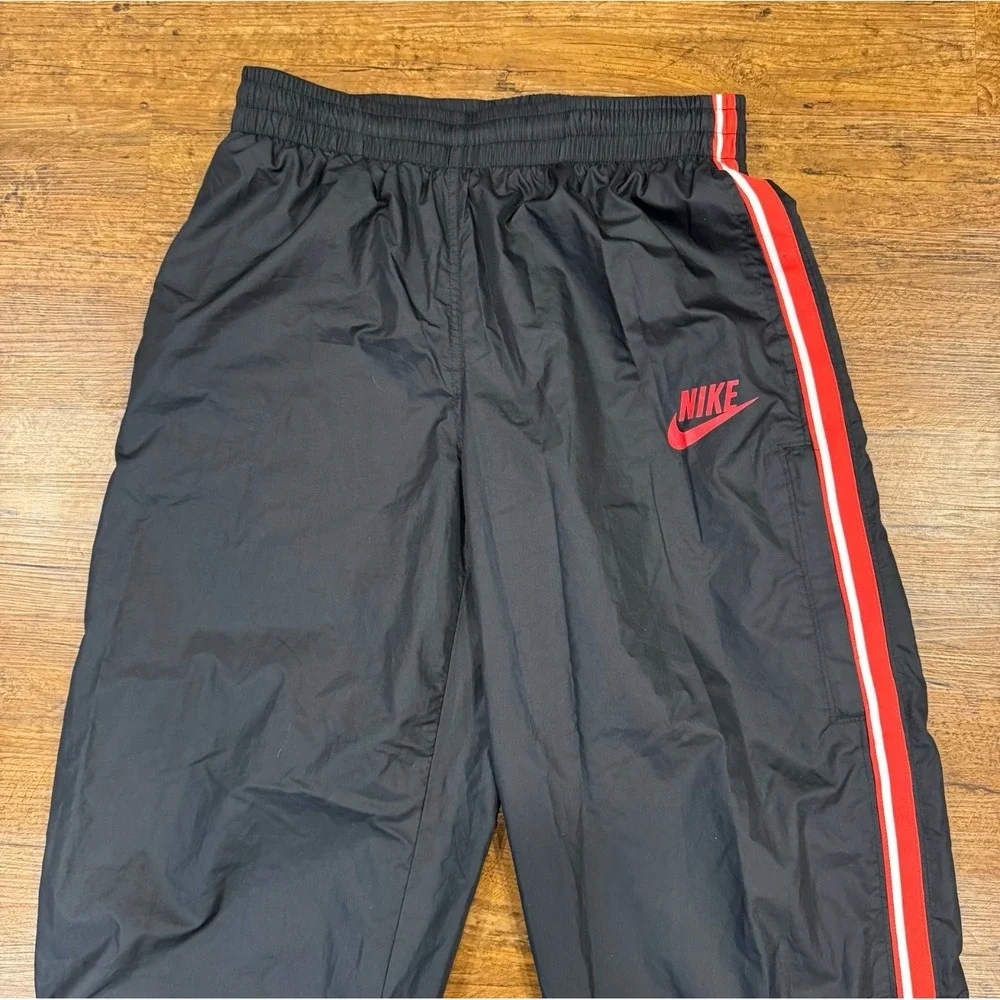 Vintage Y2K Nike Black Striped Baggy Skate Packable Track Pants Sweatpants Men M - Picture 4 of 12